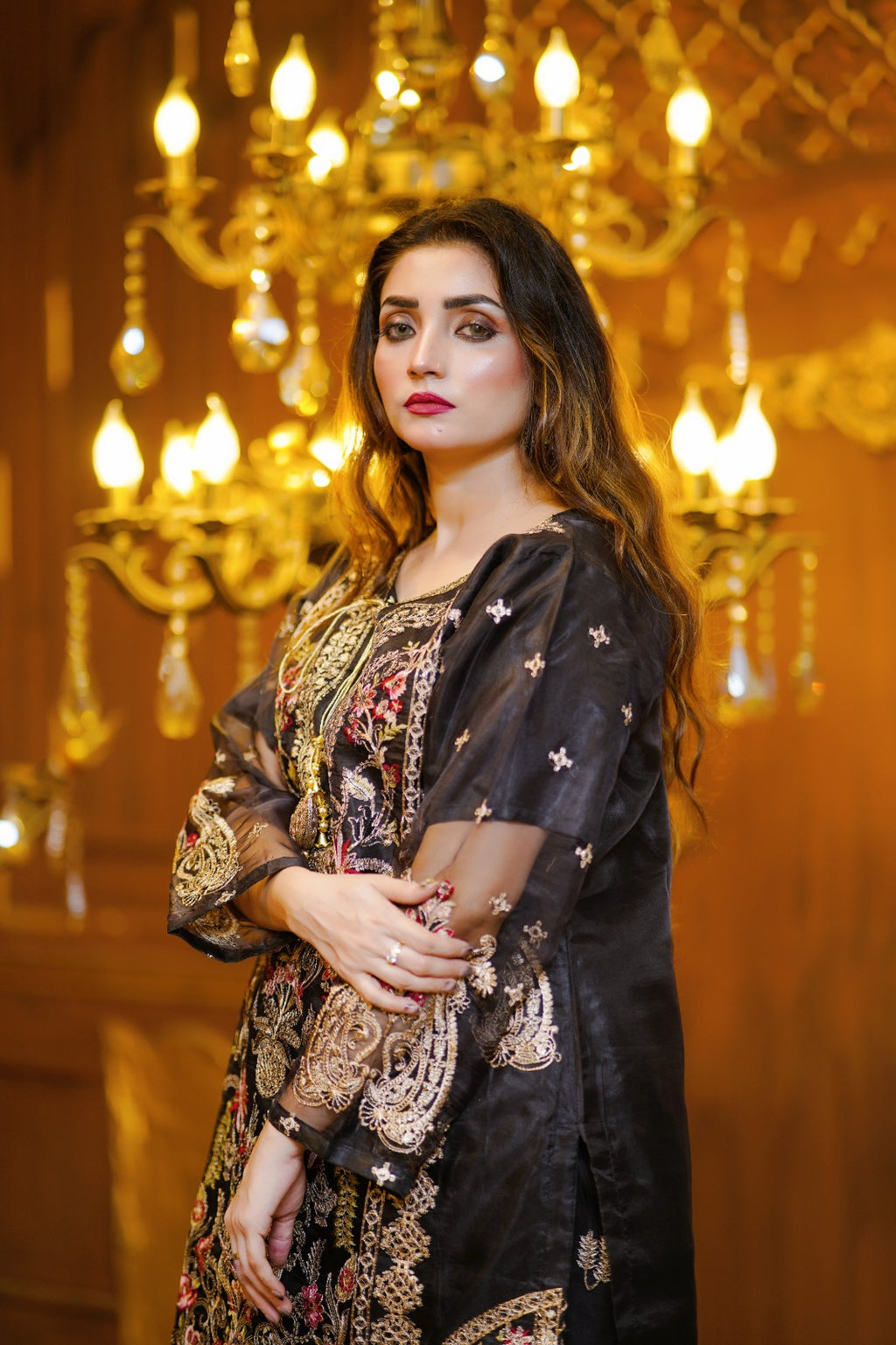3PC-Stich| Embroidered dress-1022