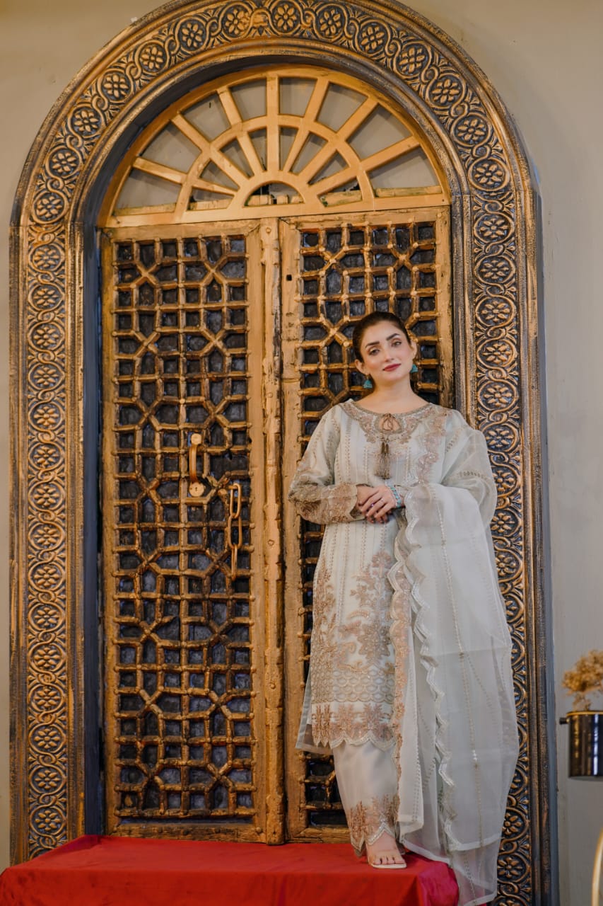 3PC-Stich| Embroidered dress -1021