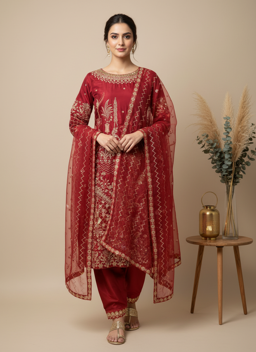 3PC-SUIT KHAJOOR|1006-HL